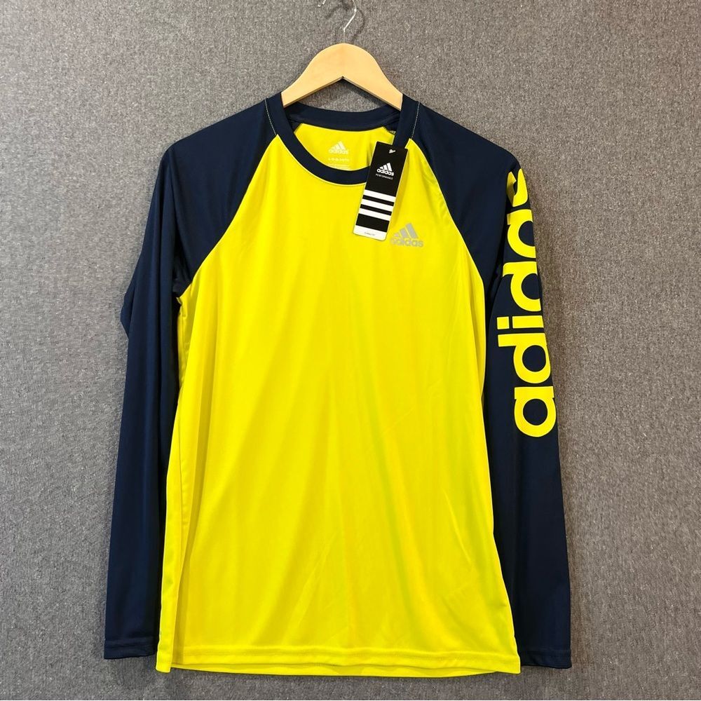 Adidas Performance Yellow and Navy Youth Long Sleeve